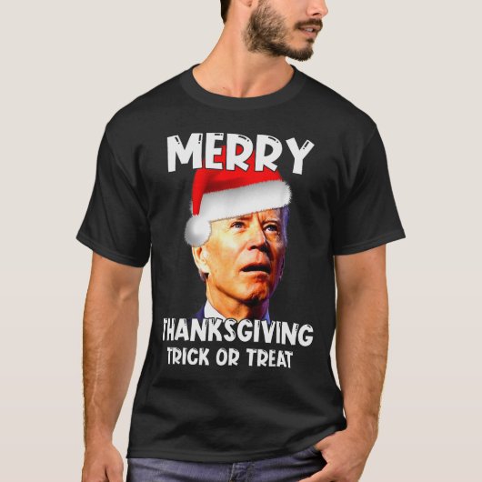 T-shirt Funny Joe Biden Santa Hat Merry Thanksgiving Chris (Devant)