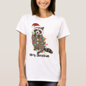 T-shirt Funny Joyeux Noël Racoon (Devant)