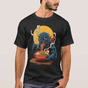 T-shirt Funny Kaiju Manger Ramen japonais Monster Lover Bi
