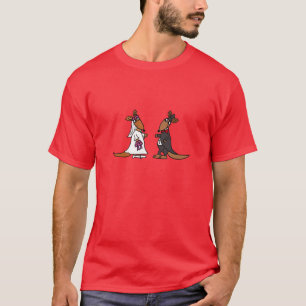T-shirt Funny Kangaroo Mariée et Mariage de chambre