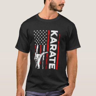T-shirt Funny Karate Design 4 juillet USA American Flag