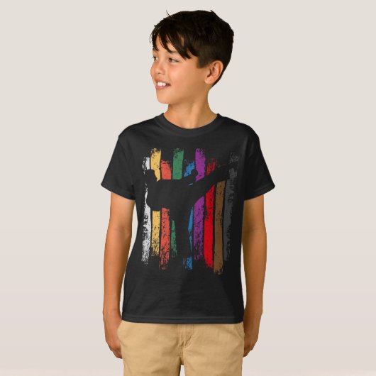 T-shirt Funny Karate Design Karate Belts Silhouettes (Devant entier)
