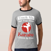 T-shirt Funny Karate Gift – Touch Me and Your First Lesson (Devant)