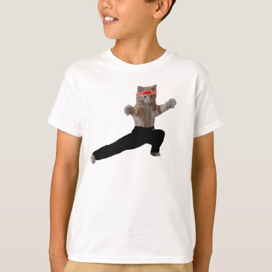 T-shirt Funny Karate Kitten (Devant)