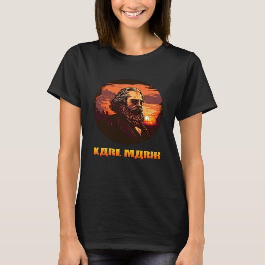 T-shirt Funny Karl Marx, Socialist, Communist (Devant)