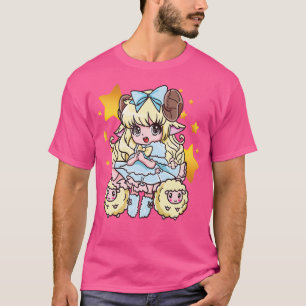 T-shirt Funny Kawaii Anime Chibi Mouton Mignonne Amant Ani