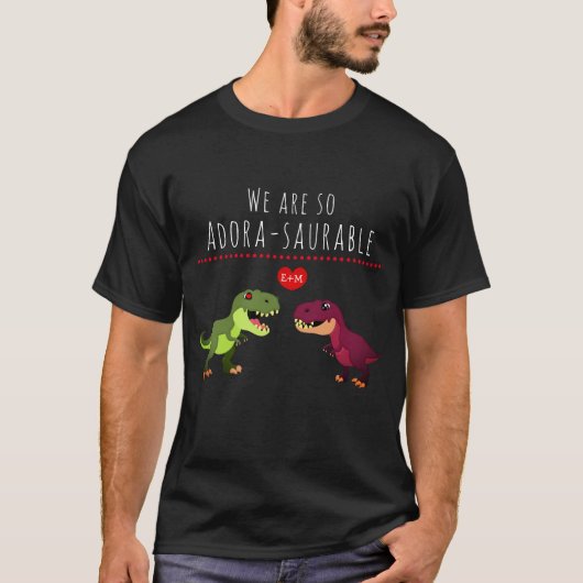 T-shirt Funny Kawaii Dinosaur Pun Couple nouvellement mari (Devant)
