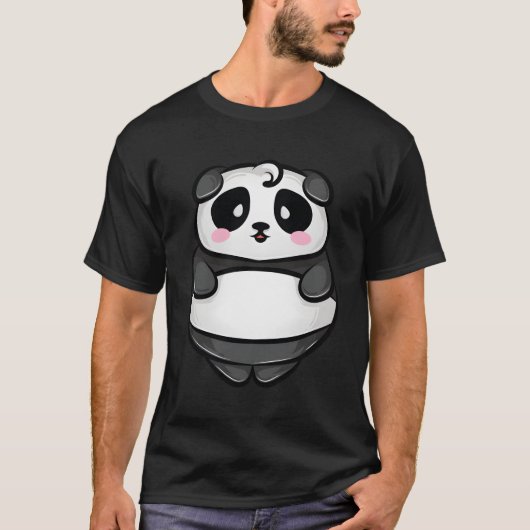 T-shirt Funny Kawaii Panda Cool noir blanc Mère chinoise (Devant)