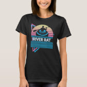 T-shirt Funny Kayak Kayaking Retro River Rat (Devant)