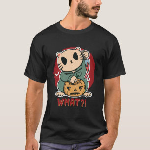 T-shirt Funny Killer Cat effrayant film d'horreur Hallowee
