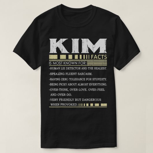 T-shirt Funny Kim FACTS Gift  Kim Name  (Design devant)