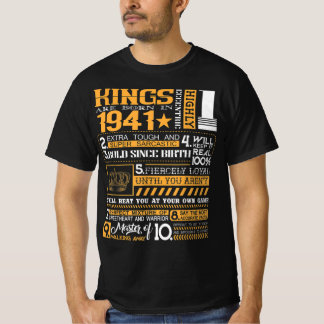 T-shirt Funny Kings Né En 1941, 1941 Joyeux Gif De Nouvel