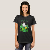 T-shirt Funny Kiss Me Munchkin Cat Shamrock Clover pour St (Devant entier)
