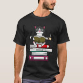 T-shirt Funny Kitty Livres de lecture Cat and Coffee Pullo (Devant)