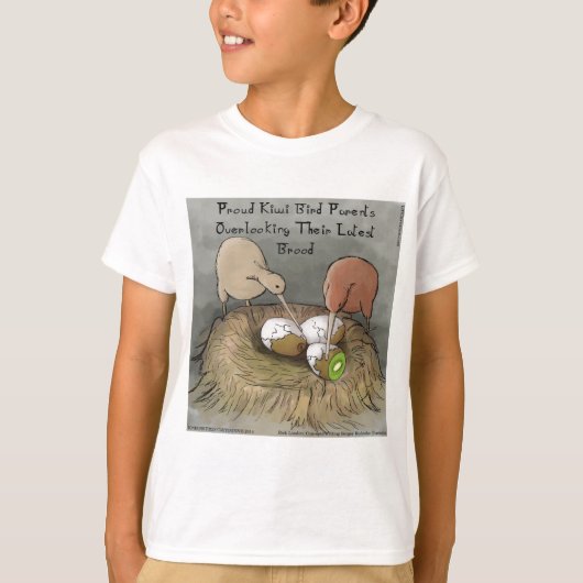 T-shirt Funny Kiwi Birds Tending Their Fruit (Devant)