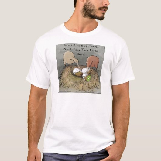 T-shirt Funny Kiwi Birds Tending Their Fruit (Devant)