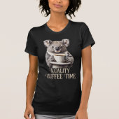 T-shirt Funny Koala Boire du café Texte modifiable (Devant)
