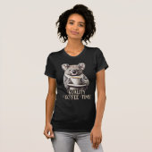 T-shirt Funny Koala Boire du café Texte modifiable (Devant entier)