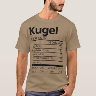 T-shirt Funny Kugel Nutrition Fact Noël Hanoukka Food