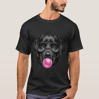 T-shirt Funny Labrador Retriever Blowing Bubble Gum Cool 