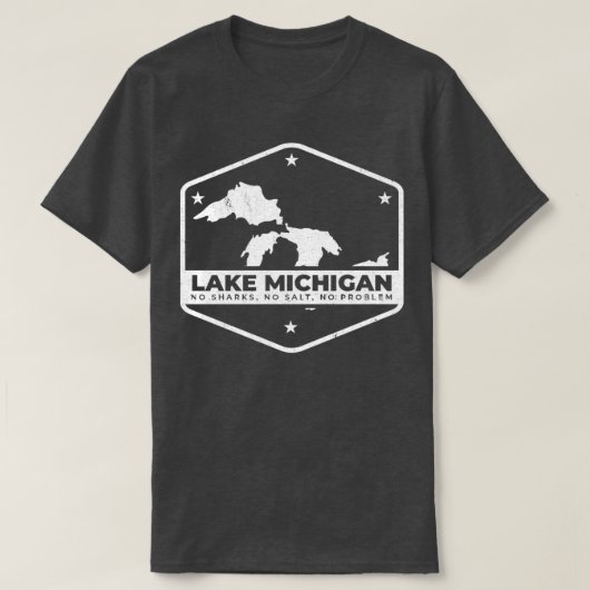 T-shirt Funny Lake Michigan Pas de requins Pas de sel Gran (Design devant)