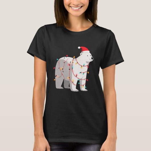 T-shirt Funny Lar Bear Christmas Graphics Animal Lights Lo (Devant)