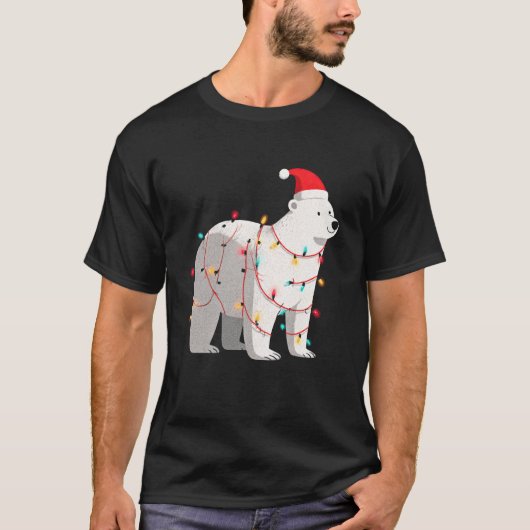 T-shirt Funny Lar Bear Christmas Graphics Animal Lights Lo (Devant)