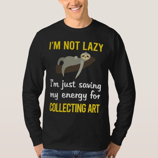T-shirt Funny Lazy Sloth Art Collecte (Devant)