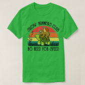 T-shirt Funny Lazy Sloth Snail Riding Turtle Coureurs Lent (Design devant)