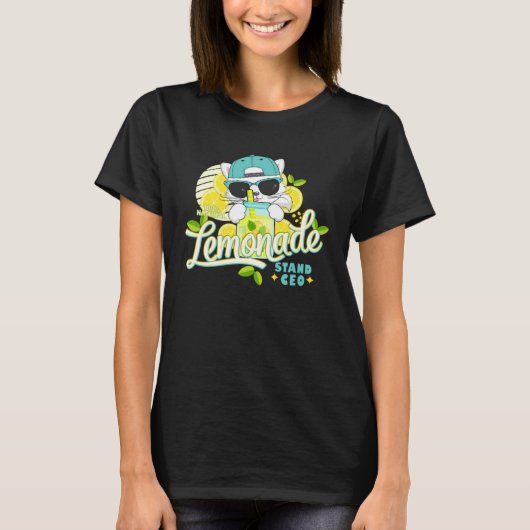 T-shirt Funny Lemonade Stand CEO Cute Cat Lemon Juice Busi (Devant)