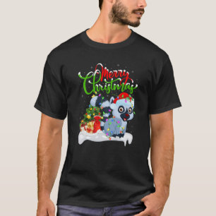 T-shirt Funny Lemur Amoureux des animaux Xmas Lighting Lem
