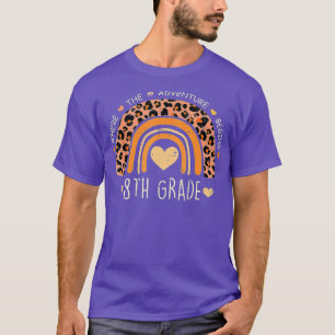 T-shirt Funny Leopard Rainbow 8th Grade Where The Adventur