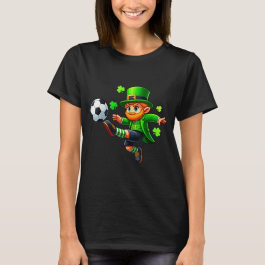 T-shirt Funny Leprechaun Irish Soccer St Patricks Men Boy  (Devant)