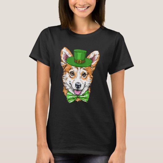 T-shirt Funny Leprechauns Corgi 2022 Jour de la St Patrick (Devant)