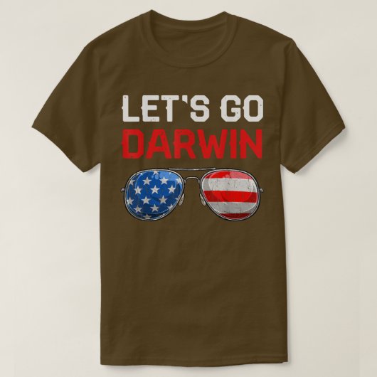 T-shirt Funny Lets Go DarwinRetro USA Flag Lets Go Darwin (Design devant)