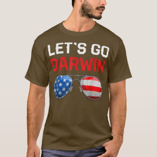 T-shirt Funny Lets Go DarwinRetro USA Flag Lets Go Darwin