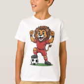 T-shirt funny lion play football (Devant)