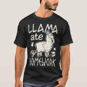 T-shirt Funny Llama Ate My Homework Alpaca Tee pour garçon (Devant)