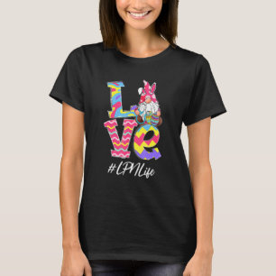 T-shirt Funny Love Lpn Life Nurse Gnome Bunny Easter Steth