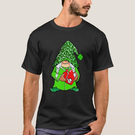T-shirt Funny Lucky Nurse Gnomes St Patrick (Devant)