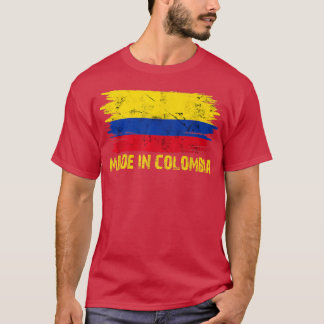 T-shirt Funny Made Colombia Flag Colombian Proud In Colomb