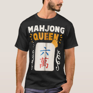 T-shirt Funny Mahjong Queen Mahjong Party Mahjong jeu Zip