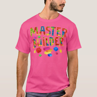 T-shirt Funny Maître Builder Blocs Constructeur de briques