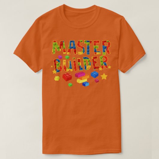 T-shirt Funny Maître Builder Blocs Constructeur de briques (Design devant)