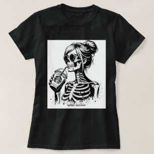 T-SHIRT FUNNY MAMAN SKELET