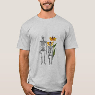 T-shirt Funny Man Chimpanzee Skeleton Black Eyed Susan