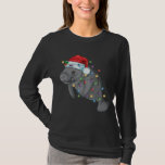 T-shirt Funny Manatee In Santa Hat Manatee Christmas Pajam<br><div class="desc">Drôle Manatee à Santa Hat Manatee Cadeaux De Pajama De Noël</div>