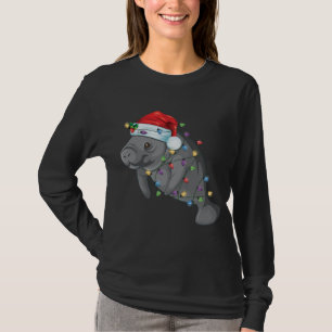 T-shirt Funny Manatee In Santa Hat Manatee Christmas Pajam