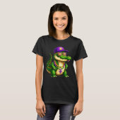 T-shirt Funny Mardi Gras Alligator Beads Carnival Celebrat (Devant entier)