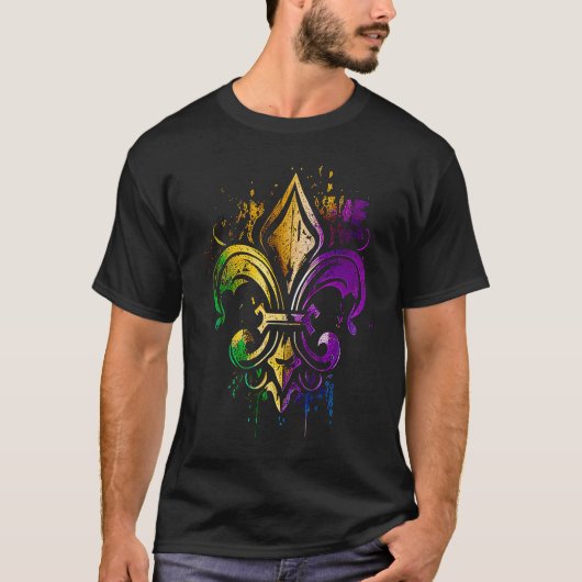 T-shirt Funny Mardi Gras Carnival parade with beads party (Devant)